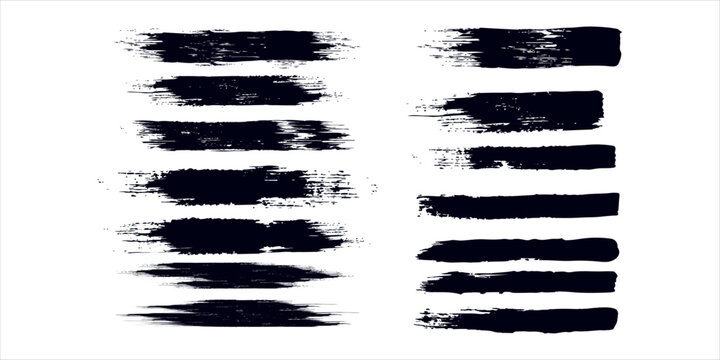 Curved Grunge Brush Stroke, Black Paint Splash Texture for Creative Design Projects. eps 10