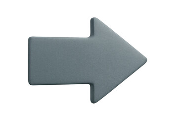 Obraz premium Gray 3d arrow pointing right, indicating direction, navigation, next step, or forward movement concept