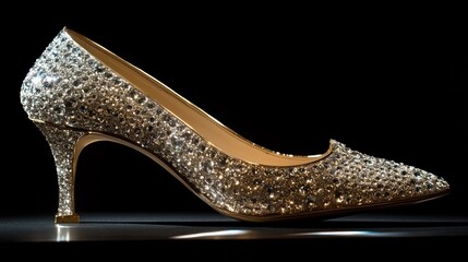 Sparkling crystal high heel shoe glamorous fashion footwear elegant style luxury accessory