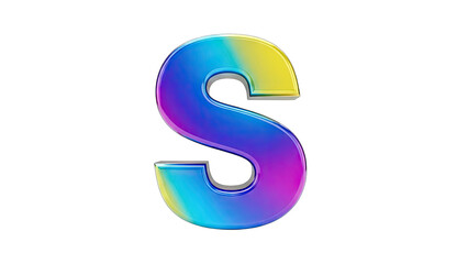 Naklejka premium Colorful 3D Letter S on White Background