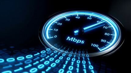 High Speed Internet Connection Concept with Digital Data Flow