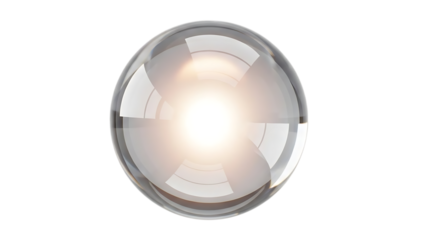 Modern bright light bulb with sleek silver design on black background