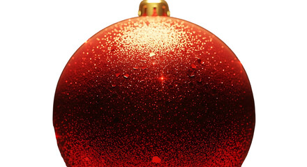 Closeup of a Red Christmas Ornament with Glitter.