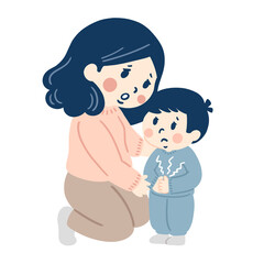 Mother Comforting Sick Child