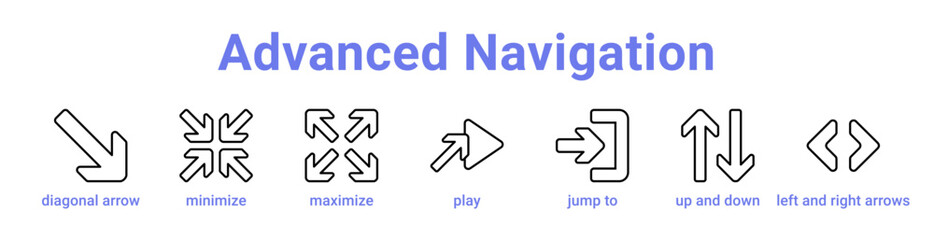 Obraz premium Advanced Navigation Icon Banner Line Art