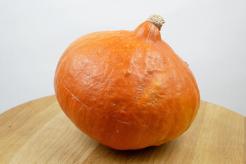 nice fresh big pumpkin rotate on white background