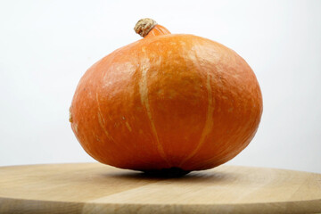 nice fresh big pumpkin rotate on white background