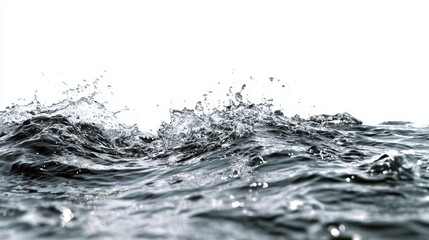 Water splashing and forming waves under bright light during calm weather conditions near the shore