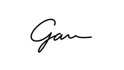 Calligraphy signature "gan" in fluid handwritten script on white background