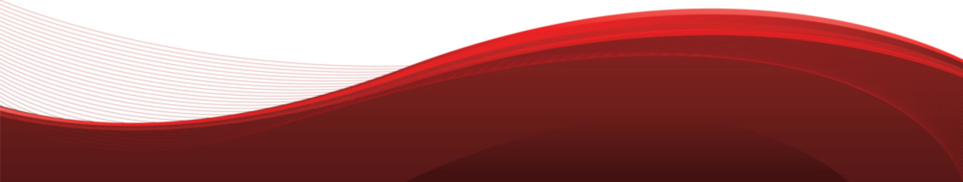 Abstract red wave background with white space for text and message design.
