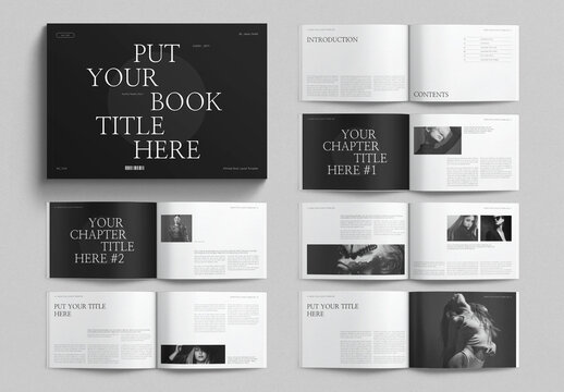Book Title Layout Design Template Landscape