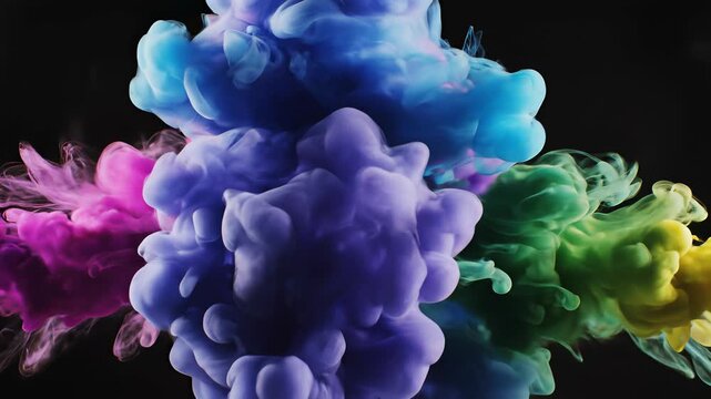 Colorful smoke billows through the air, perfectly embodying the concept of creativity and innovation, evoking feelings of artistic expression and freedom, ideal for backgrounds in cooking shows.