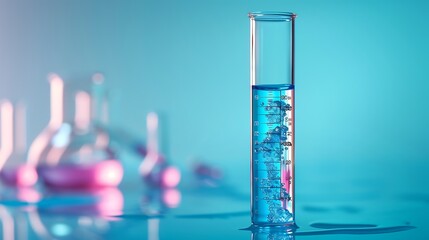 Laboratory measuring cylinder with subtle refraction isolated on white background