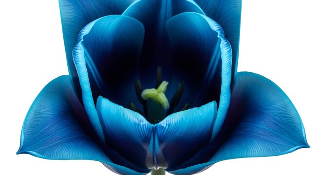 Vibrant blue tulip flower close up view