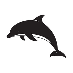 Obraz premium Dolphin jumping out of water illustration on transparent background