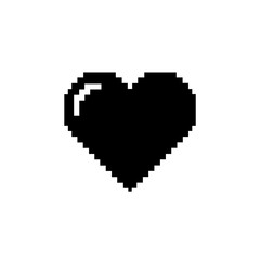 Pixelated black heart