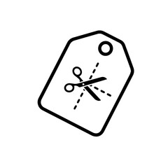 Scissors cutting tag