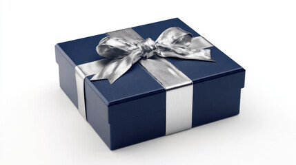 Obraz premium Luxury Gift Box Wrapped with Silver Ribbon