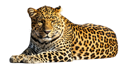 Leopard resting focused on the main subject beautiful spotted fur.