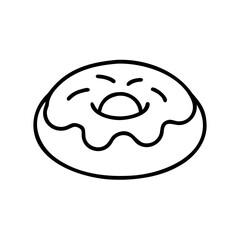 Obraz premium Donut with icing on top in minimalistic black and white style 