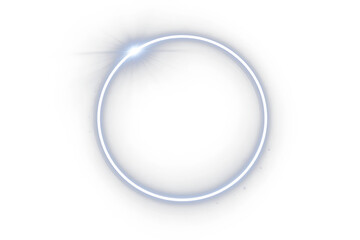 Glowing White Light Ring with Lens Flare Isolated on Transparent