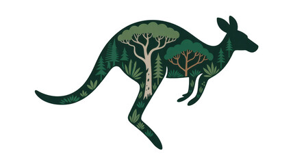 Obraz premium Illustrated leaping kangaroo