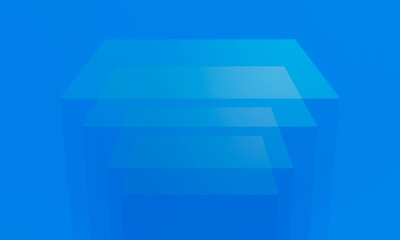 Fototapeta premium Abstact blue transparent geometric shape background