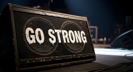 Go strong speaker motivation sign
