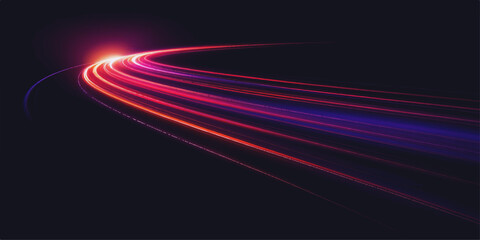 Abstract motion light wave design of colorful speed lines on black space night road © Jharna Akter