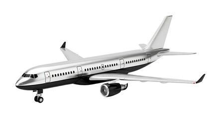 Model passenger airplane isolated on a clean white background.