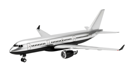 Model passenger airplane isolated on a clean white background.