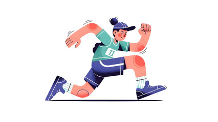 Fototapeta premium Athletic Runner in Motion with Strong Energy and Speed