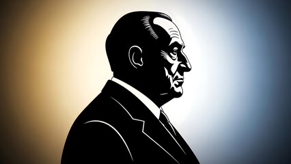 Silhouette of a businessman in a suit.