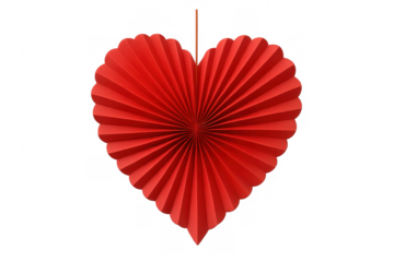 Red paper heart hanging decoration for valentine's day