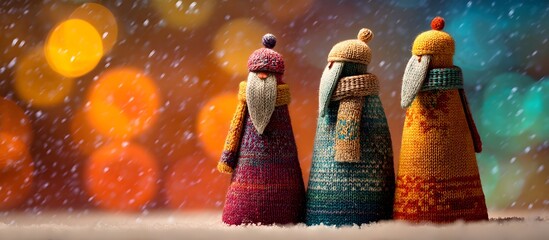 cozy portrait of the three wise men from the east