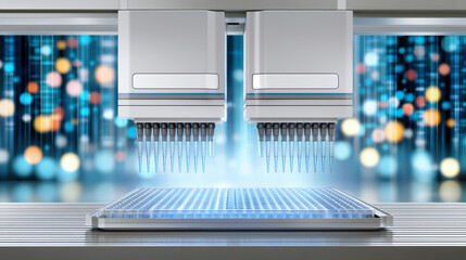 High throughput laboratory pipetting system illustrating medical technology automation