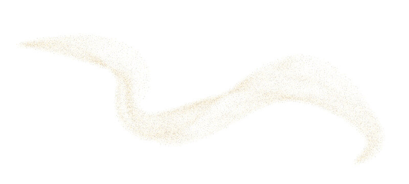 Gold particle confetti stripe wave dust and glitter. Dot polka liquid shine and holiday effects. Decoration for carnival party, event, birthday, New Year, Christmas, Wedding. Vector illustration