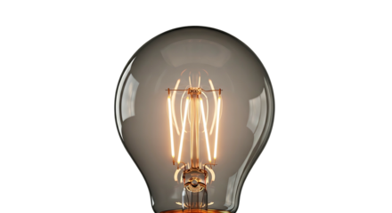 Vintage Edison Light Bulb Glowing Warmly.