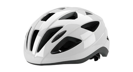 Fototapeta premium White Bicycle Helmet Isolated on a Clean White Background.