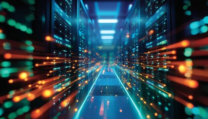 Futuristic Atmosphere in an Advanced Cyberspace Environment