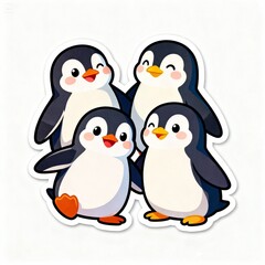 Fototapeta premium penguins on the snow