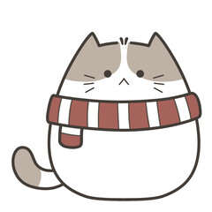 Cute Christmas Cat Wearing  Scarf