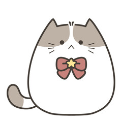 Cute Cat with Chest Bow and Star