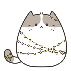 Cute Cat Wrapped in Christmas Lights