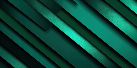 Abstract Geometric Composition of Diagonal Green Stripes with Textured Accents