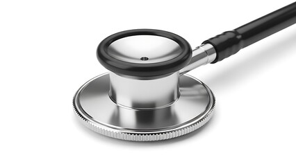 Stethoscope close-up on white background