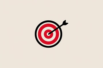 Flat Design Icon Target with Arrow Minimal Vector Modern Concept Illustration