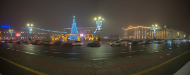 Christmas tree in the center of Minsk