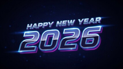 Happy New Year 2026, bold festive typography, isolated on clean background, premium gold style, high resolution