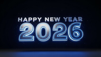 Happy New Year 2026, bold festive typography, isolated on clean background, premium gold style, high resolution